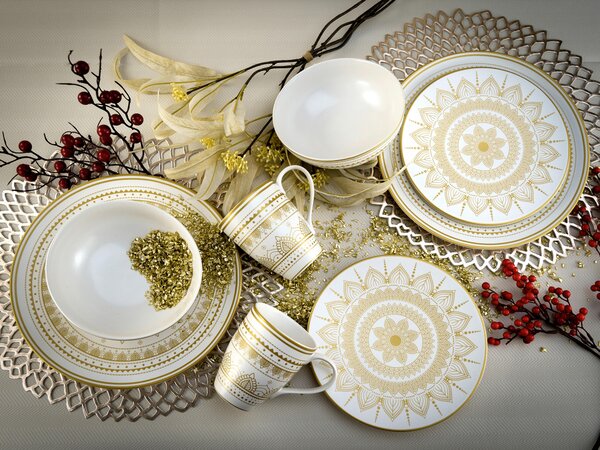KOMBINOVANÝ SERVIS, 8-dielne, kamenina Creatable - Online Only bytové doplnky, Online Only