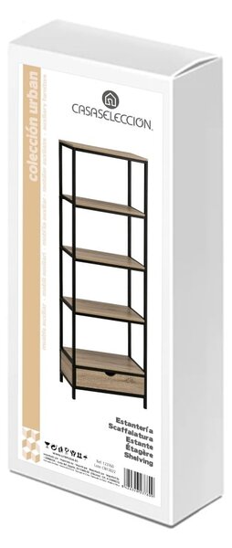 Čierna prírodná knižnica v dekore duba 60x180 cm Urban – Casa Selección