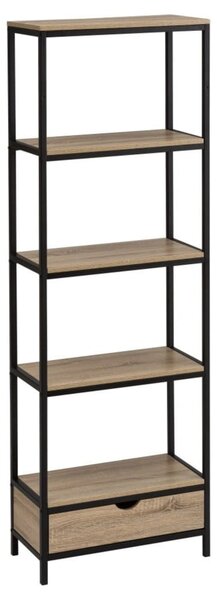 Čierna prírodná knižnica v dekore duba 60x180 cm Urban – Casa Selección