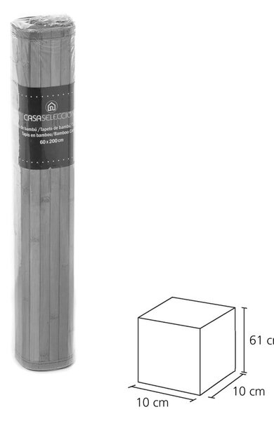 Zelený/sivý bambusový koberec 60x200 cm – Casa Selección