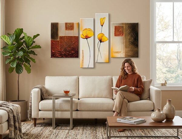 Autorská reprodukcia na plátne KVETY - 150x85 cm