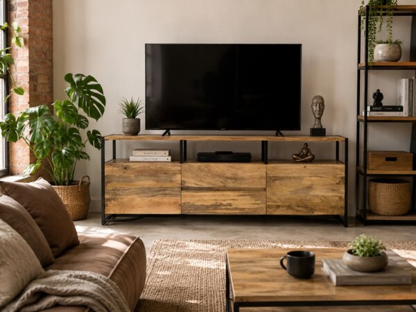 TV stolík Gita 160x60x45 indický masív mango