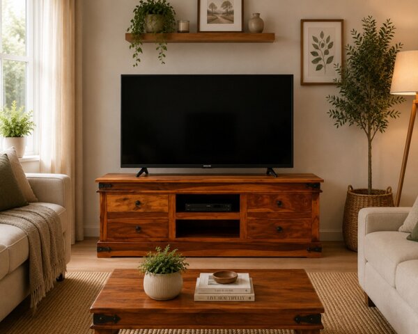 TV stolík 160x55x45 Jali z indického masívu palisander