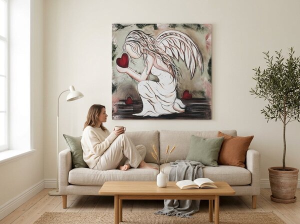 Obraz na plátne ANJEL - 55x50 cm