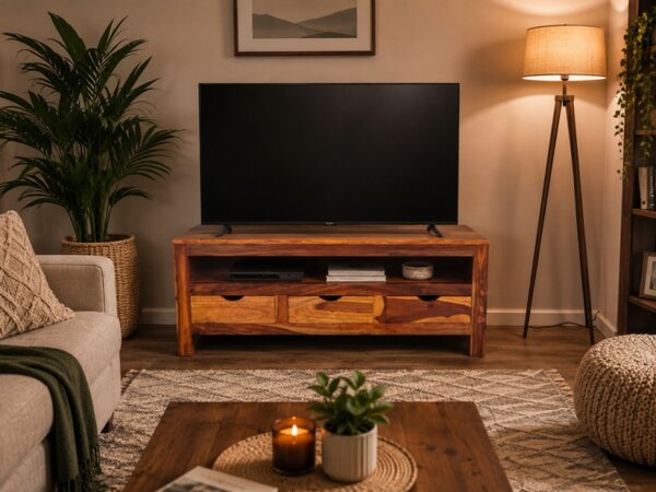 TV stolík Amba 120x50x45 z indického masívu palisander