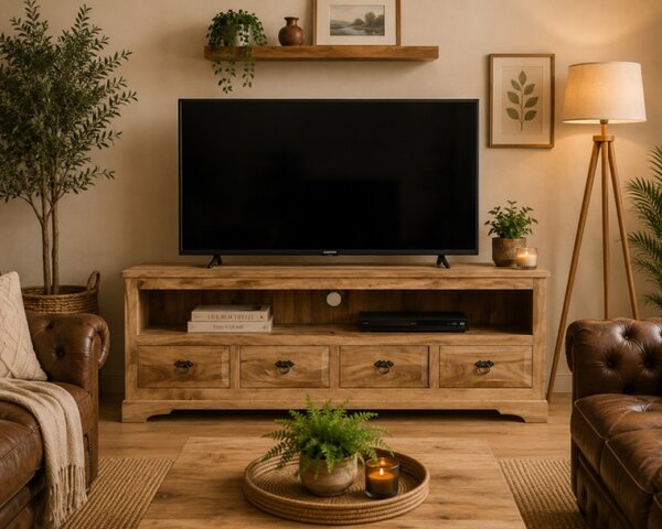 TV stolík Guru 160x60x45 z mangového dreva