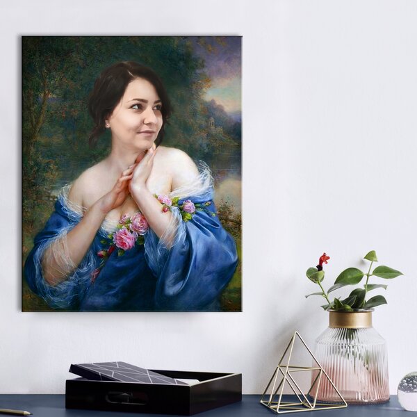 Darček pre ženy - historický obraz z fotky a portréty - 100x120 cm – portrét 4