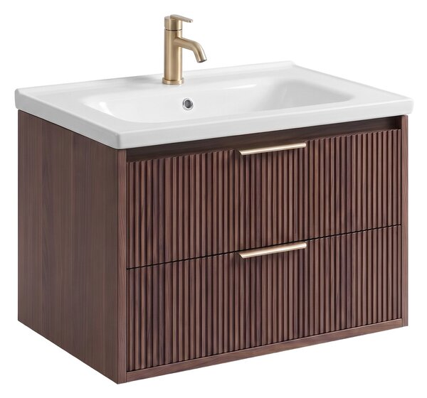 Kúpeľňová skrinka s umývadlom REA Sherry 60cm Brown Walnut