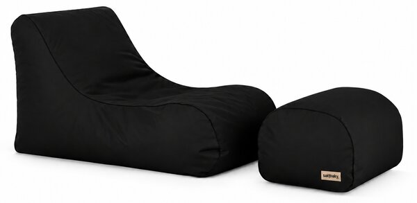 SakyPaky Sakypak sedací vak s podnožníkom čierna