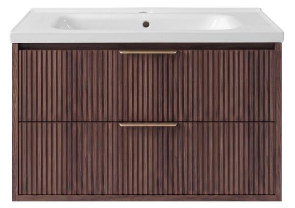 Kúpeľňová skrinka s umývadlom REA Sherry 80cm Brown Walnut