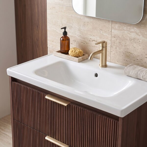 Kúpeľňová skrinka s umývadlom REA Sherry 80cm Brown Walnut