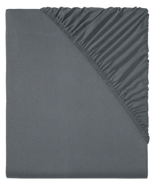 Livarno Home Džersejová napínacia plachta na zimu, 180 – 200 x 200 cm (tmavosivá) (100336629)