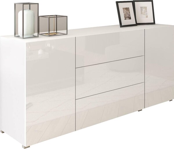 ŠIROKÁ KOMODA, biela, biela s vysokým leskom, 150/68/38,5 cm MID.YOU - Online Only obývacie izby, Online Only