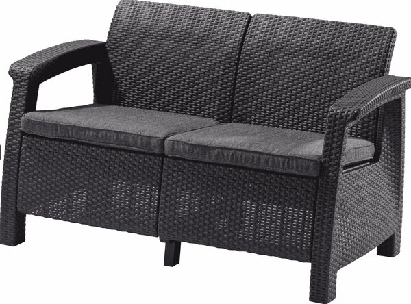 Záhradná pohovka GREEK LOVE SEAT | grafit