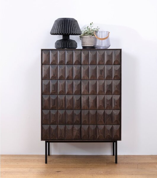 Tmavohnedá skrinka 90x130 cm Latina – Unique Furniture