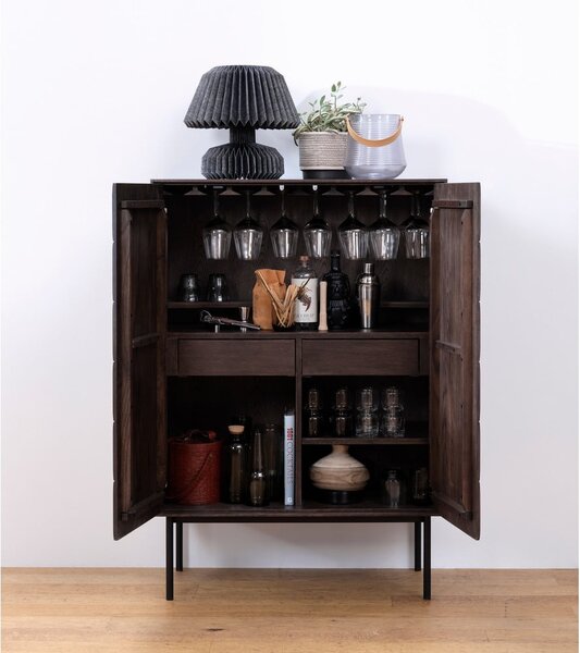 Tmavohnedá skrinka 90x130 cm Latina – Unique Furniture