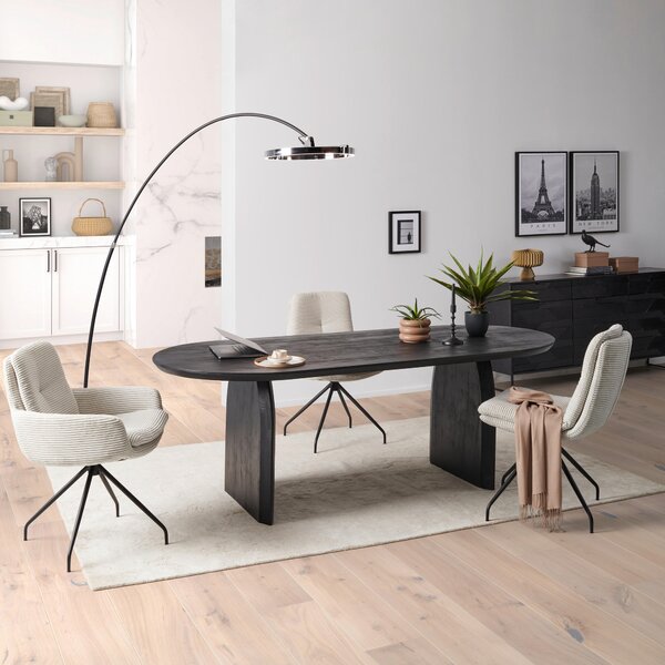 JEDÁLENSKÝ STÔL, mangové drevo, čierna, 220/100/76 cm MID.YOU - Online Only jedálne, Online Only