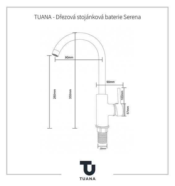 NIORO - Drezová stojanková batéria Serena - čierna matná