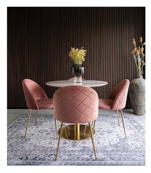 Okrúhly jedálenský stôl s doskou v dekore mramoru ø 90 cm Bolzano – House Nordic