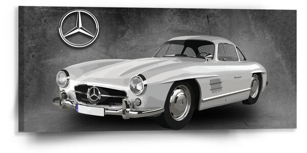 Sablio Obraz Mercedes-Benz 300 SL Sivé pozadie - 110x50 cm