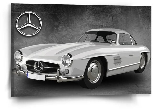 Sablio Obraz Mercedes-Benz 300 SL Sivé pozadie - 60x40 cm