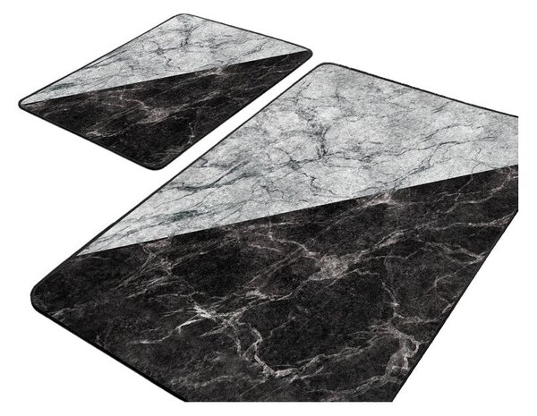 Čiernobiele kúpeľňové predložky v súprave 2 ks 60x100 cm - Mila Home