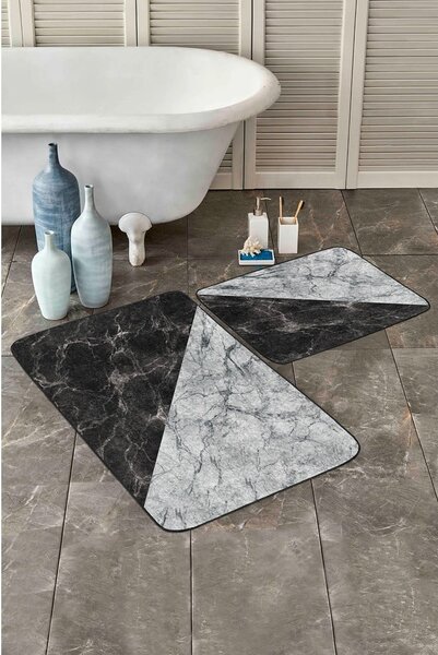 Čiernobiele kúpeľňové predložky v súprave 2 ks 60x100 cm - Mila Home