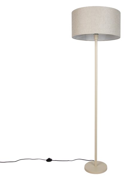 Japandi stojaca lampa béžová so svetlohnedým tienidlom 50cm - Simplo