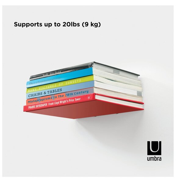 Kovové police v súprave 3 ks v striebornej farbe 18 cm Conceal – Umbra