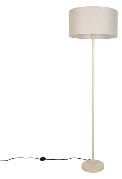 Japandi stojaca lampa béžová so svetlohnedým tienidlom 50cm - Simplo