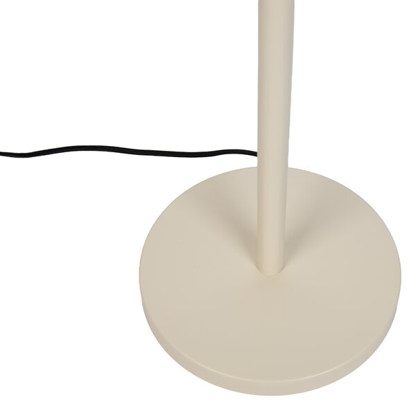 Japandi stojaca lampa béžová s taupe tienidlom a zlatým interiérom 50cm - Simplo
