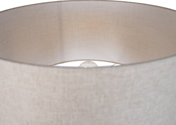 Japandi stojaca lampa béžová so svetlohnedým tienidlom 50cm - Simplo
