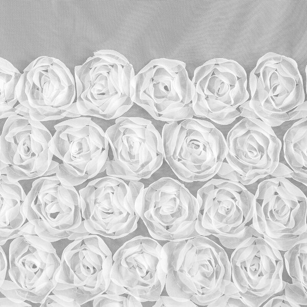 Dekorstudio Hotová biela záclona ROSES 3 na páske 350x270cm