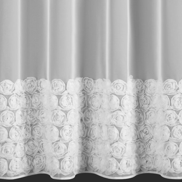 Dekorstudio Hotová biela záclona ROSES 3 na páske 350x270cm