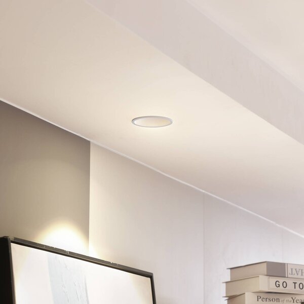 Arcchio LED stropné svietidlo Niria, biele, 2 700 K, Biela / opálová, Obývacia izba / jedáleň, Hliník, Moderný, Zapustené stropné svietidlo