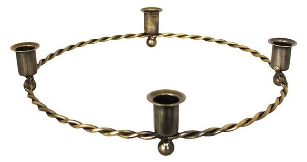 Kovový adventný svietnik Estelle Round Antique Brass
