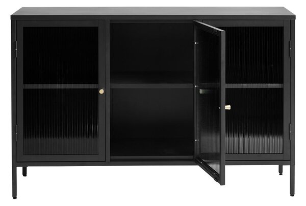Čierna kovová vitrína 132x85 cm Bronco - Unique Furniture