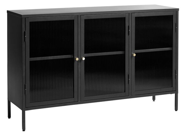 Čierna kovová vitrína 132x85 cm Bronco - Unique Furniture