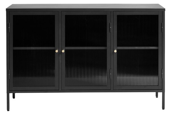 Čierna kovová vitrína 132x85 cm Bronco - Unique Furniture