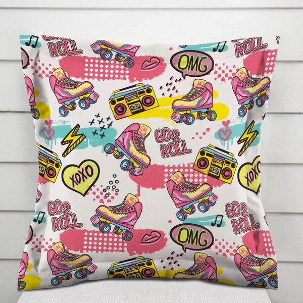 Biante Detská bavlnená obliečka na vankúš s lemom Sandra SA-604 Ružový retro štýl 30 x 50 cm