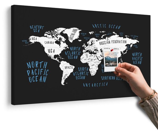 Obraz na korku mapa sveta v modernom prevedení