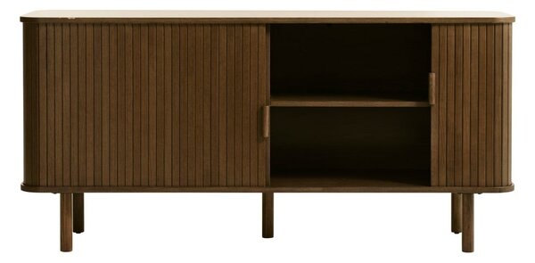 Hnedá nízka komoda v dekore duba s posuvnými dverami 76x160 cm Cavo – Unique Furniture
