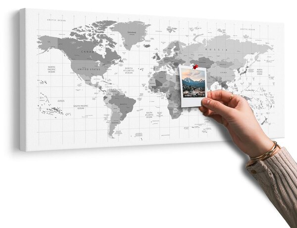 Obraz na korku šedá mapa na bielom pozadí