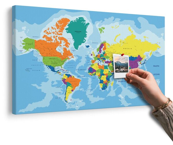 Obraz na korku farebná mapa sveta