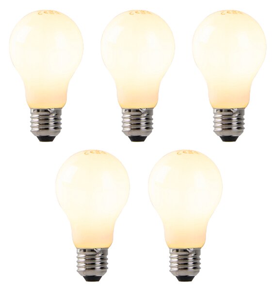 Sada 5 stmievateľných LED žiaroviek s opálovým sklom E27 7W 806 lm 2200K