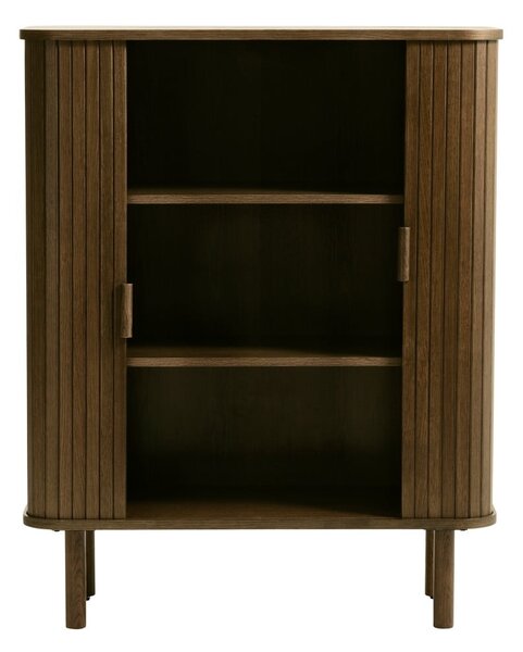 Hnedá skrinka v dekore duba s posuvnými dverami 113x90 cm Cavo – Unique Furniture