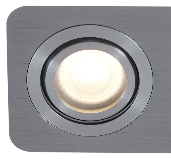 Zaoblené zapustené bodové svietidlo Gunmetal GU10 50 mm otočné a naklápacie IP44 2-svetlá - Alberto