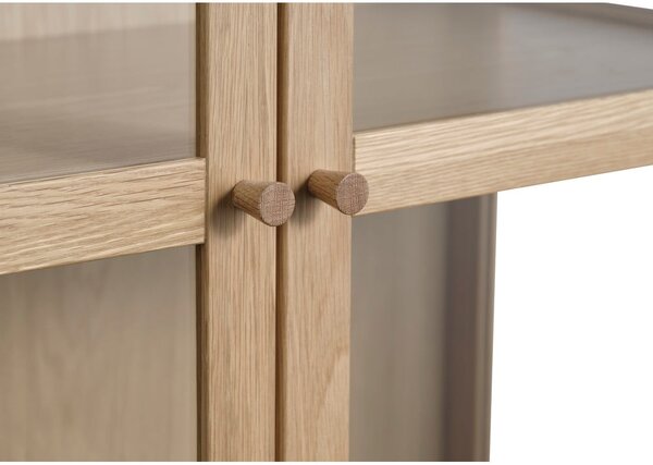Vitrína z dubového dreva v prírodnej farbe 190x90 cm Elba – Unique Furniture