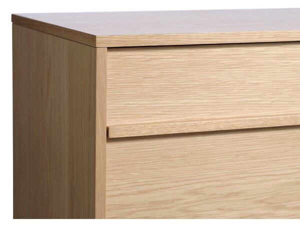 Nízka komoda v dekore duba v prírodnej farbe 75x140 cm Ponza – Unique Furniture