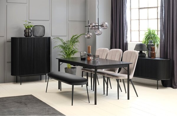 Čierny jedálenský stôl 95x180 cm Savona – Unique Furniture
